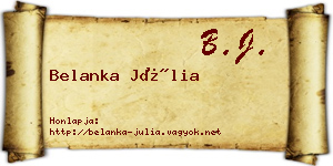 Belanka Júlia névjegykártya